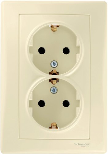 Розетка с заземлением Schneider Electric Sedna 1-м. 2 мод. шторки бежевый картинка